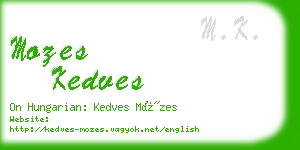 mozes kedves business card